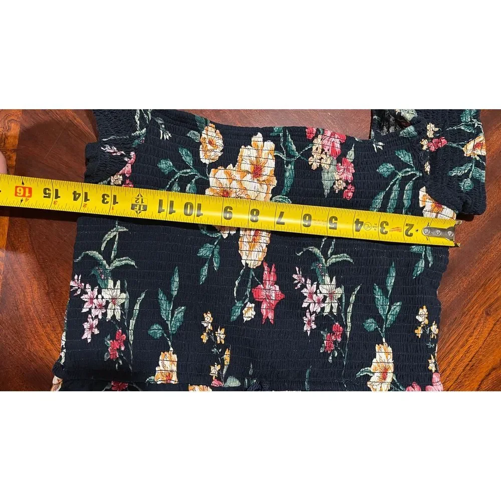 Xhilaration women's Floral blue and pink Jumpsuit size leggings‎ size medium - Picture 7 of 11